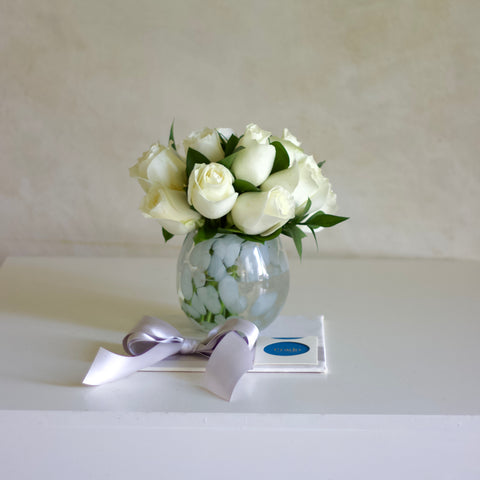 Mini Bowl de rosas blancas