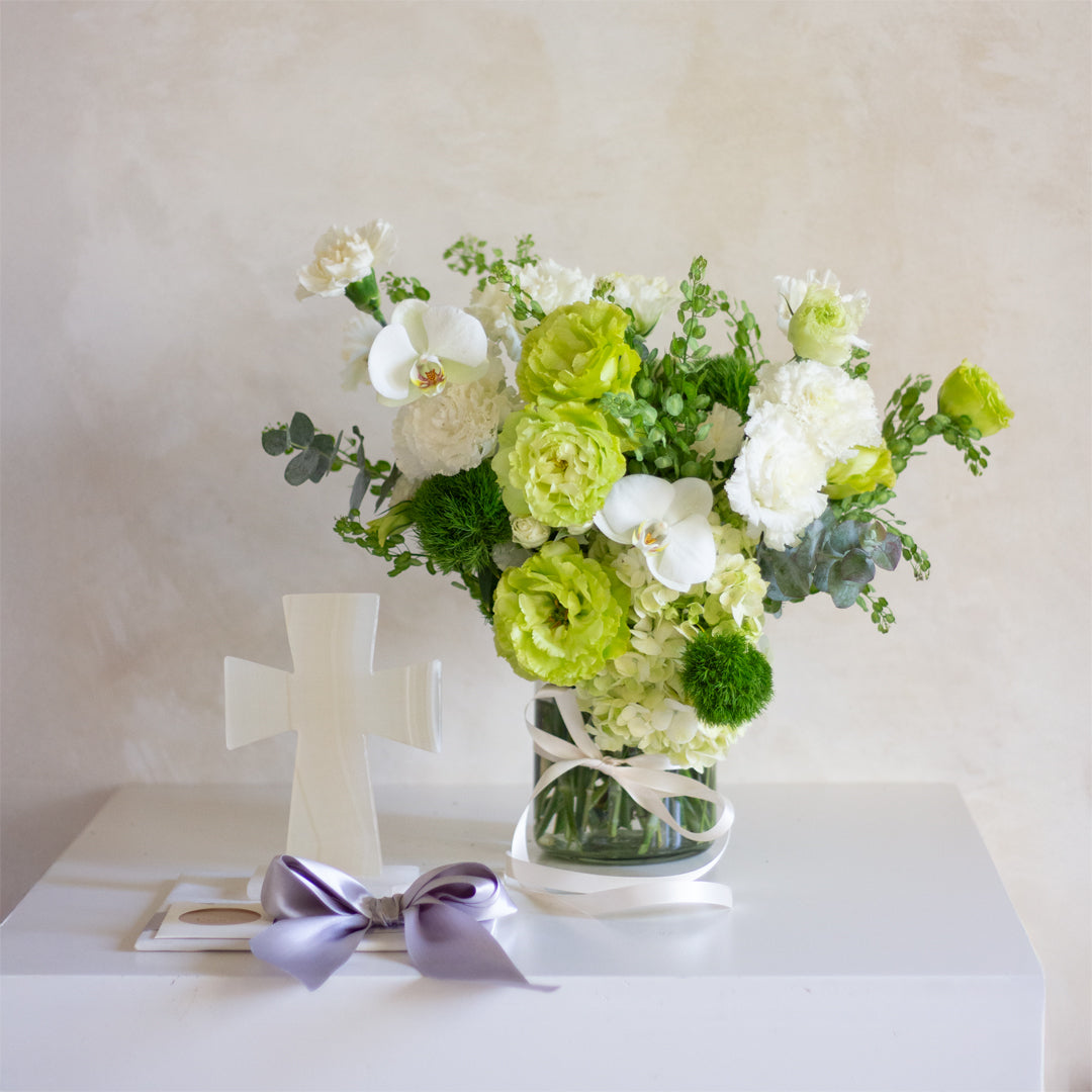 Set - Flores Blancas con Cruz