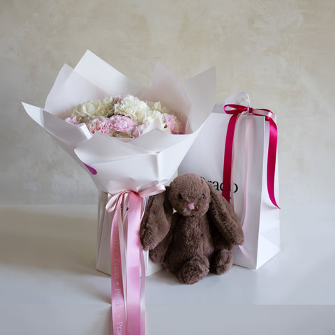 blend de clavel con peluche