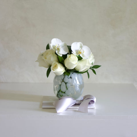 Mini Bowl de rosas blancas