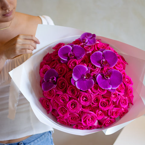 Rosas con Orquideas